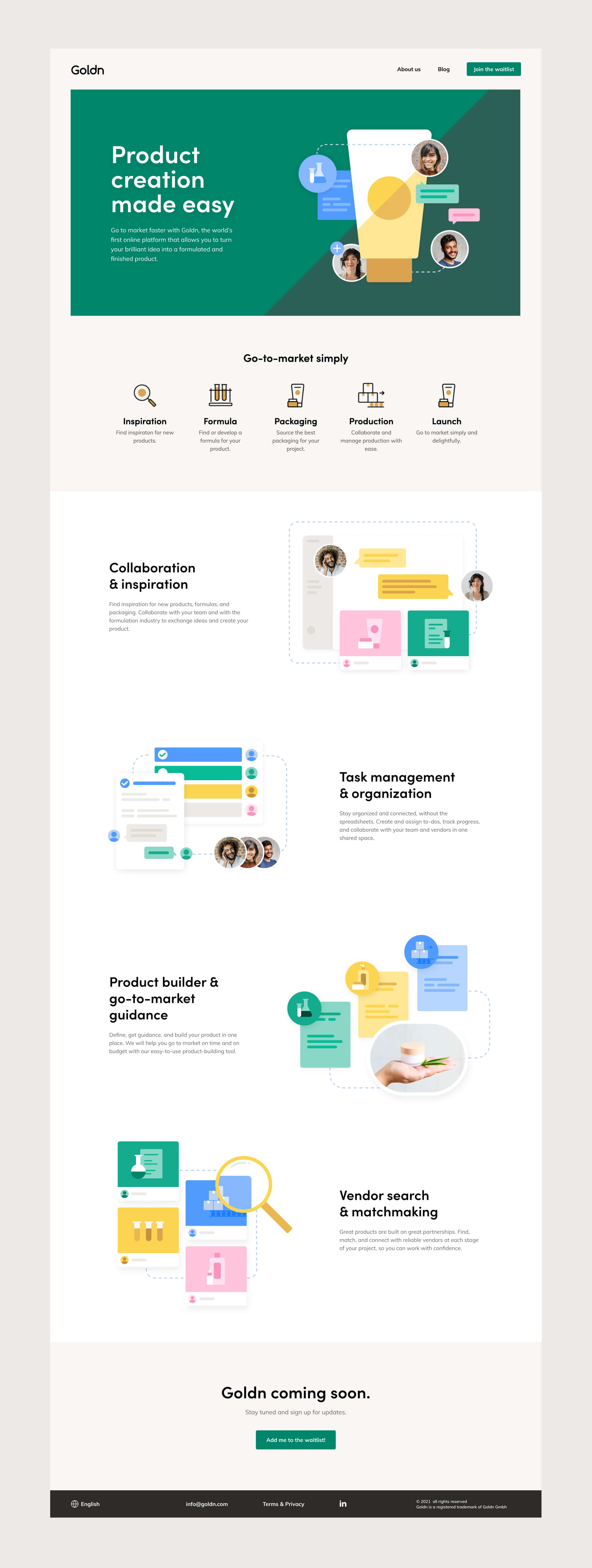 Preview of the Goldn website on desktop.