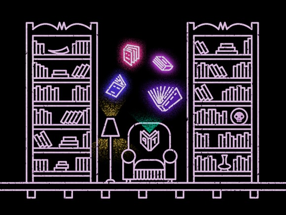Illustration of Swedish American Hall's haunted reading room