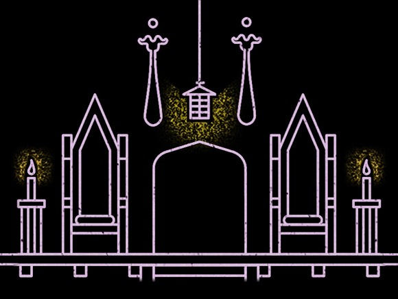 Illustration of Swedish American Hall's throne room