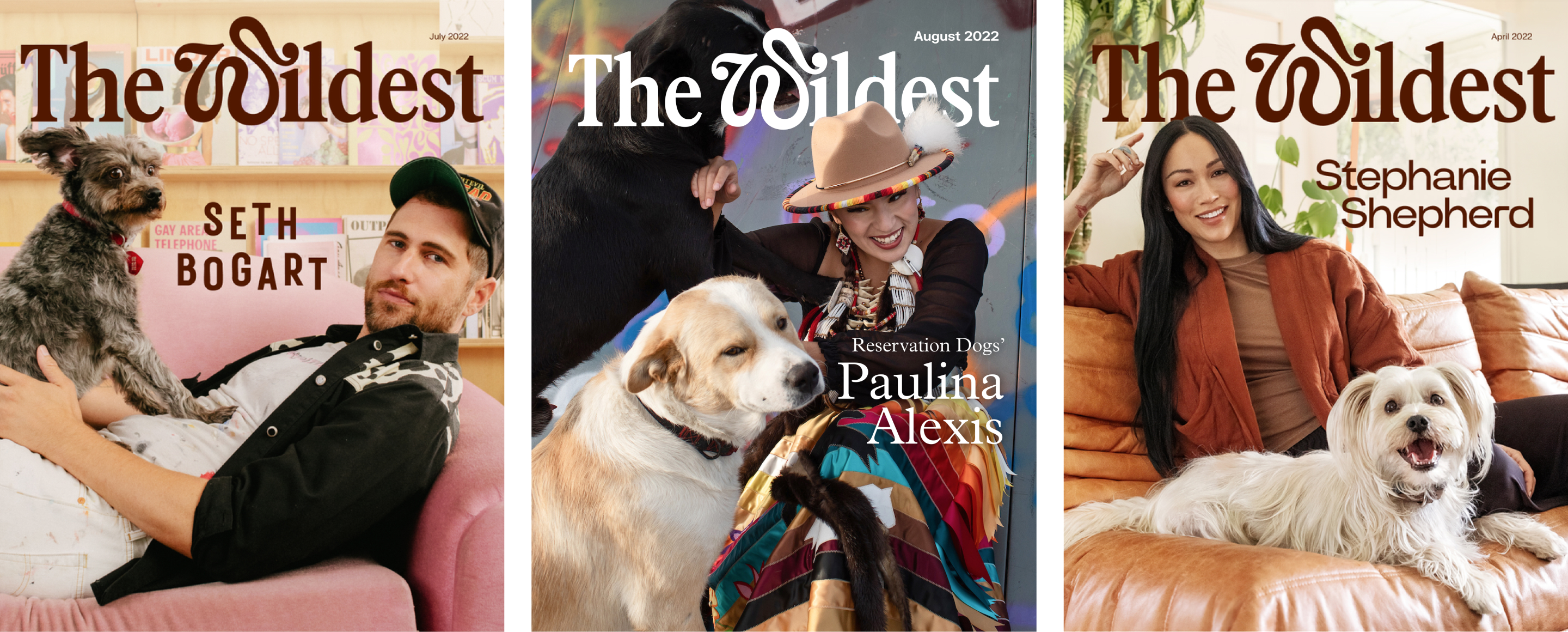 Feature editorial cover designs for The Wildestr