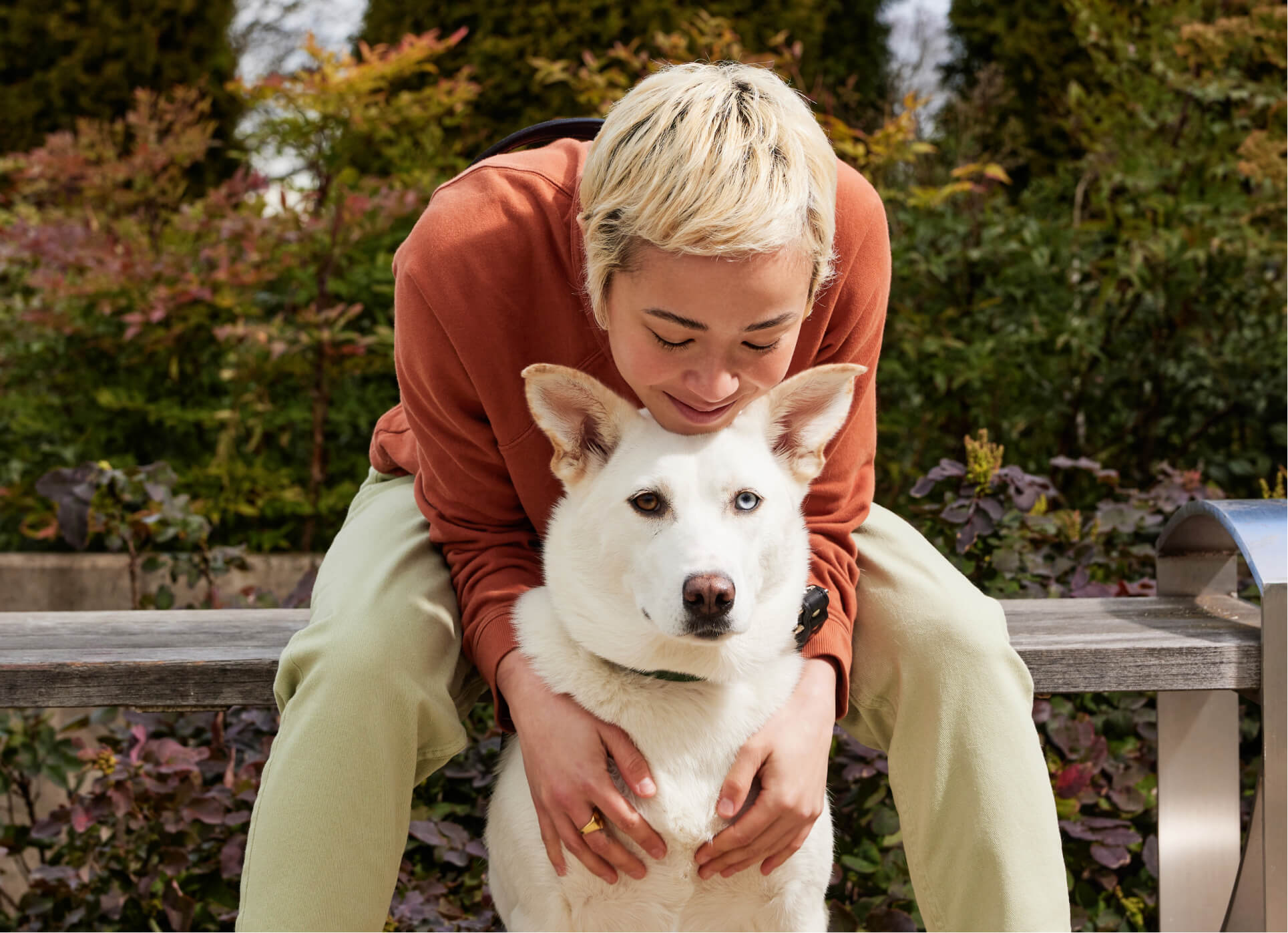 Photo of pet parent with pet.