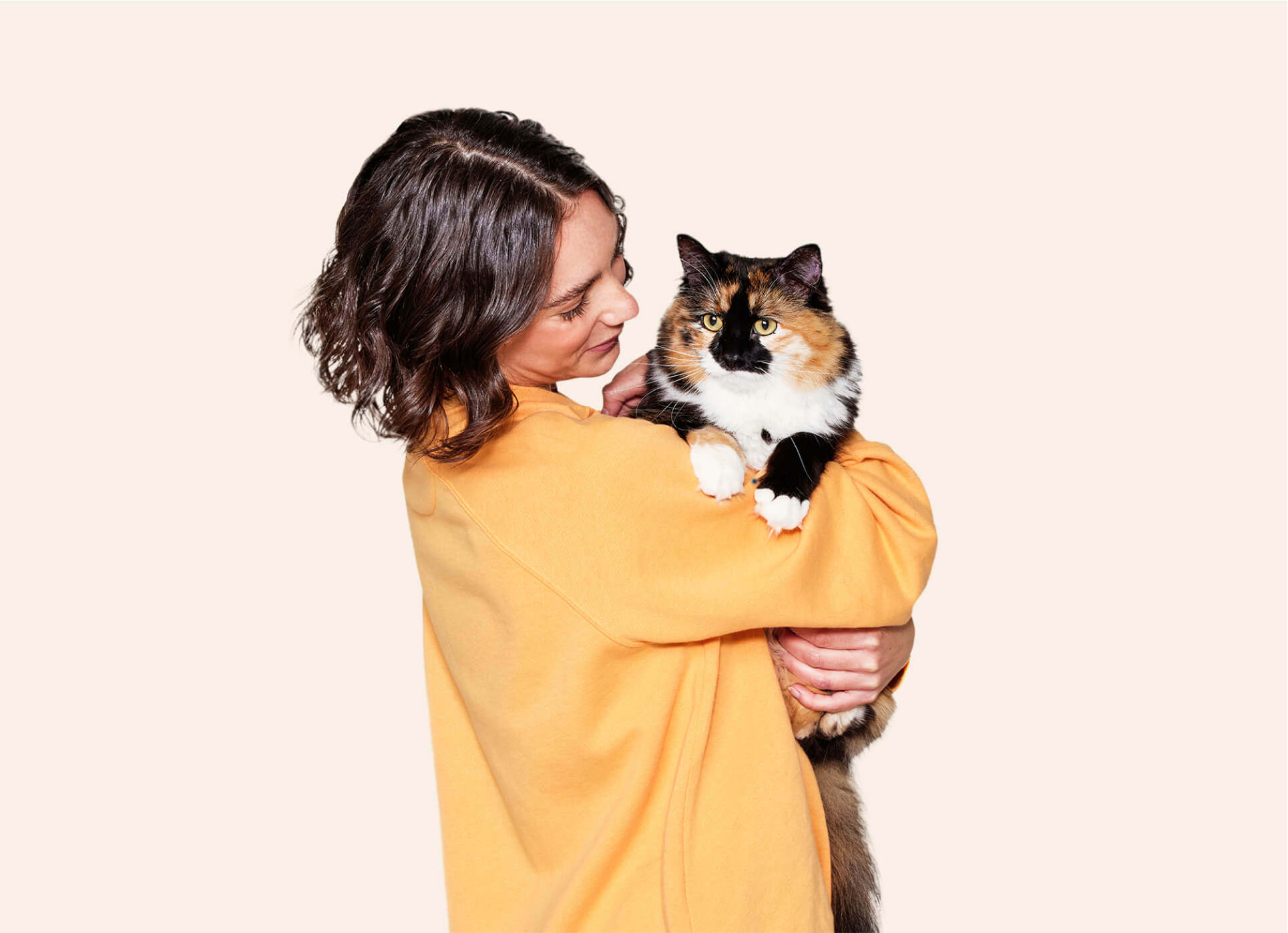 Photo of pet parent with pet.
