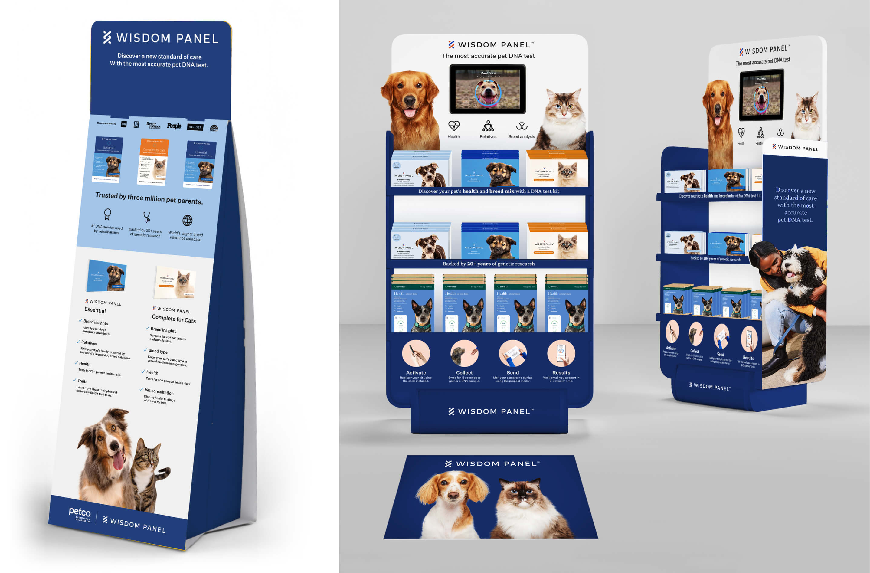 Aisle print display mockups for Wisdom Panel.